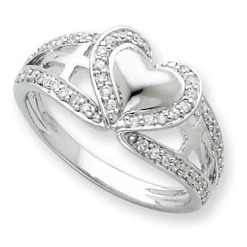 Picture of Pure Heart Silver CZ Ring