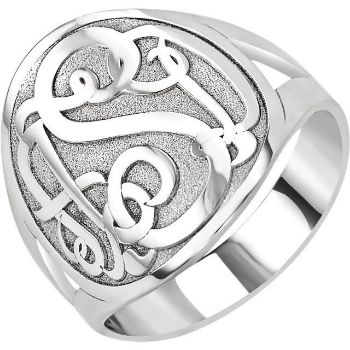 Picture of 3-Letter Script Monogram Ring