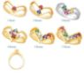 Picture of Gold 1 to 7 Round Stones Mother's Ring