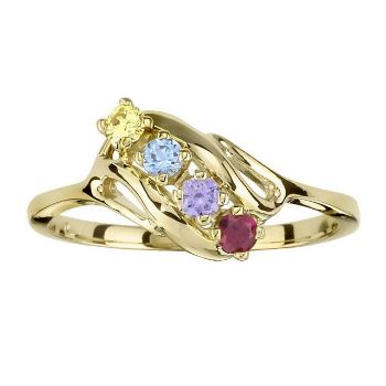 Picture of Gold 1 to 5 Round Stone Mother's Ring