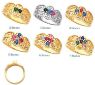 Picture of Gold 1 to 7 Round Stones Mother's Ring