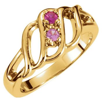 Picture of Gold 1 to 7 Round Stones Mother's Ring