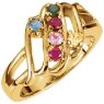 Picture of Gold 1 to 7 Round Stones Mother's Ring