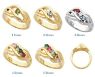 Picture of Gold 1 to 5 Round Stones Mother's Ring