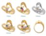 Picture of Gold 1 to 5 Round Stones Mother's Ring