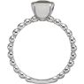 Picture of Silver 1 Antique Square Stone Stackable Ring