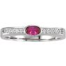 Picture of Silver 1 Oval Stone Stackable Mother's Ring