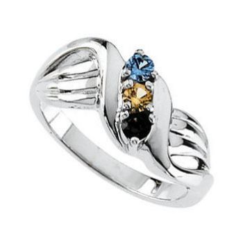 Picture of Silver 1 to 3 Round Stones Mother's Ring