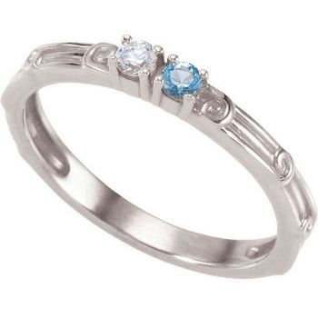 Picture of Silver 1 to 4 Round Stone Stackable Mother's Ring