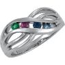 Picture of Silver 1 to 4 Round Stones Mother's Ring