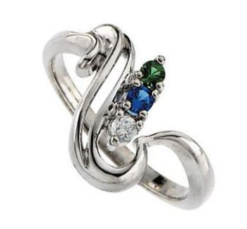 Picture of Silver 1 to 4 Stones Mother's Ring
