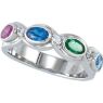 Picture of Silver 1 to 5 Oval Stones Mother's Ring