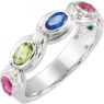 Picture of Silver 1 to 5 Oval Stones Mother's Ring