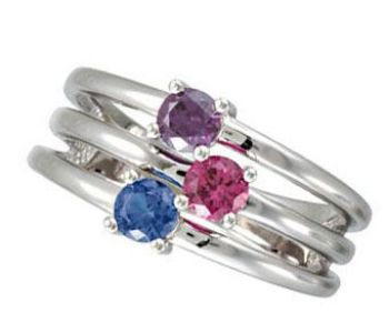 Picture of Silver 1 to 5 Round Stones Mother's Ring