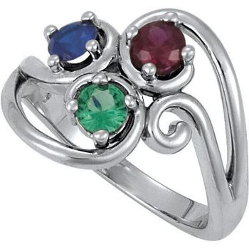 Picture of Silver 1 to 5 Round Stones Mother's Ring