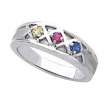 Picture of Silver 1 to 5 Round Stones Mother's Ring