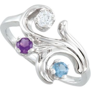 Picture of Silver 1 to 5 Round Stones Mother's Ring