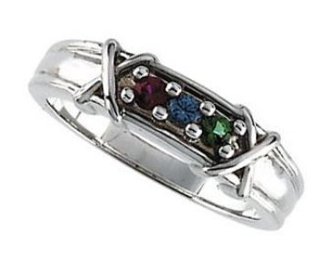 Picture of Silver 1 to 5 Round Stones Mother's Ring