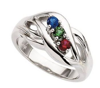 Picture of Silver 1 to 5 Round Stones Mother's Ring