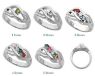 Picture of Silver 1 to 5 Round Stones Mother's Ring