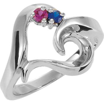 Picture of Silver 1 to 5 Round Stones Mother's Ring