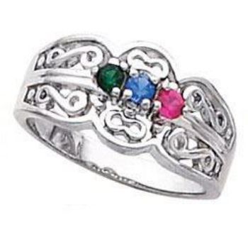 Picture of Silver 1 to 7 Round Stone Mother's Ring