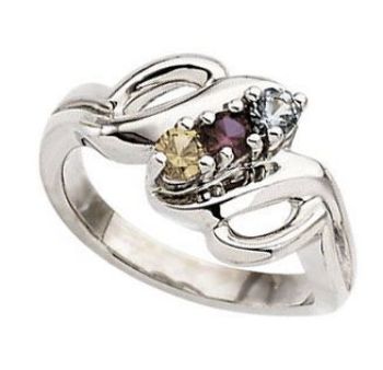 Picture of Silver 1 to 7 Round Stones Mother's Ring