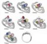 Picture of Silver 1 to 7 Round Stones Mother's Ring