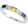 Picture of Silver 1 to 5 Baguette Stones Stackable Mother's Ring