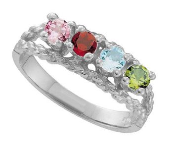 Picture of A. 1 to 6 Round GENUINE Stones Mother's Ring