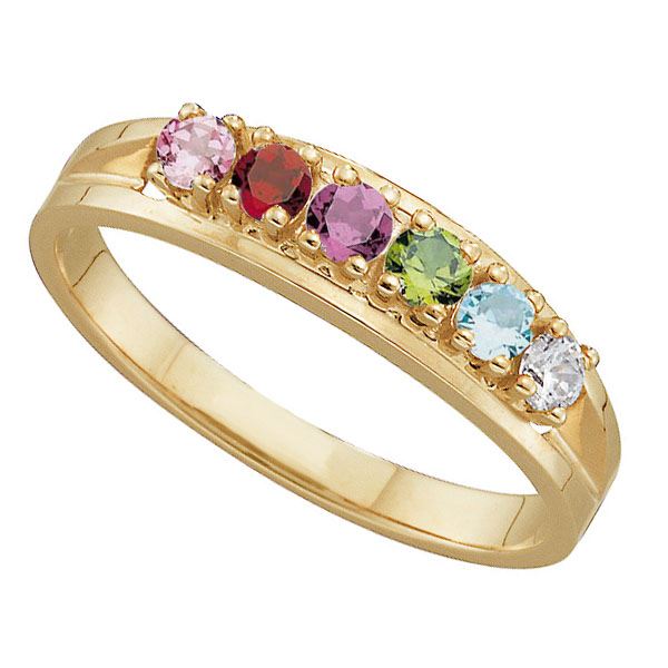 Carina Gems. D. 1 to 6 Round GENUINE Stones Mother's Ring