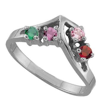 Picture of E. 1 to 5 Round SIMULATED Stones Mother's Ring