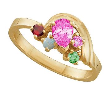 Picture of N. 3 to 9 Round GENUINE Stones Mother's Ring