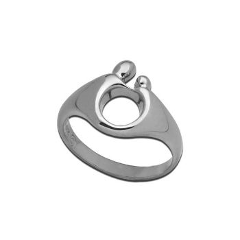 Picture of 14K White Gold Small Mother and Child Ring