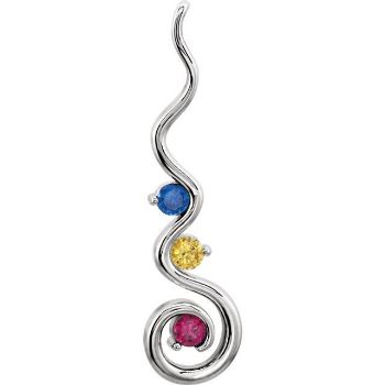 Picture of Silver 1 to 5 Round Stones Mother's Pendant