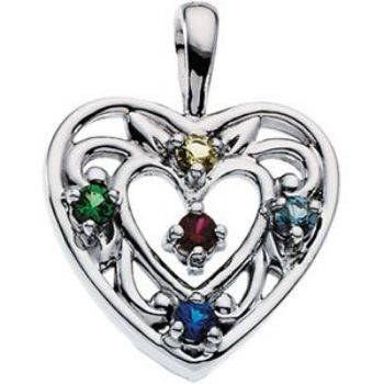 Picture of Silver 1 to 5 Stones Mother's Pendant