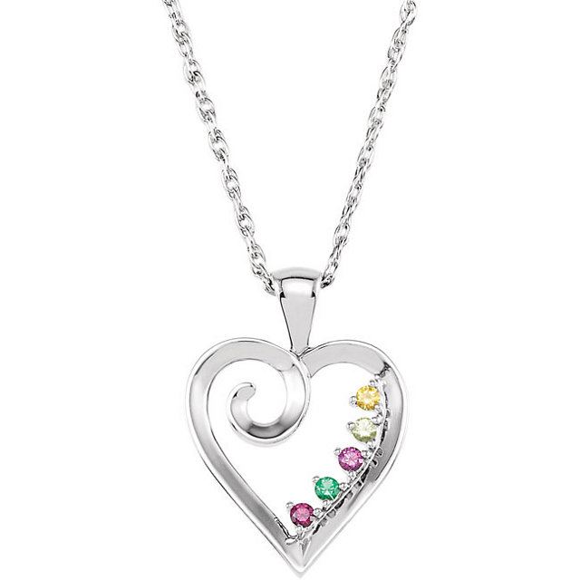 0009387 silver 1 to 6 stones mothers pendant