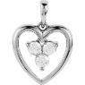 Picture of Silver Heart 3 Round Stones Mother's Pendant