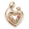 Picture of 14K Gold 1 to 5 Stones Large Mother Child Heart Pendant