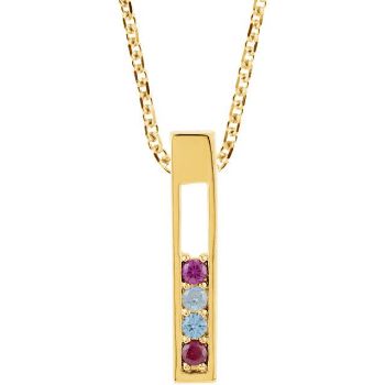 Picture of Gold 1 to 6 Round Stones Mother's Pendant