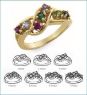 Picture of O. 1 to 7 stones Mother's Ring