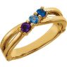 Picture of Gold 1 to 6 Round Stones Mother's Ring