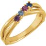 Picture of Gold 1 to 6 Round Stones Mother's Ring