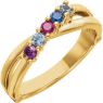 Picture of Gold 1 to 6 Round Stones Mother's Ring