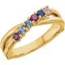 Picture of Gold 1 to 6 Round Stones Mother's Ring