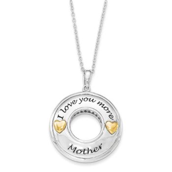 Picture of I Love You More Mother Two-Tone Silver Necklace