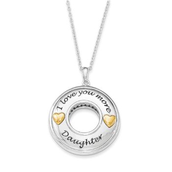 Picture of I Love You More Daughter Two-Tone Silver Necklace