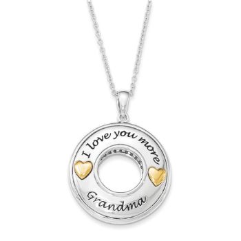 Picture of I Love You More Grandma Two-Tone Silver Necklace