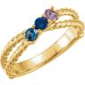 Picture of Gold 1 to 6 Round Stones Mother's Ring