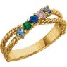 Picture of Gold 1 to 6 Round Stones Mother's Ring